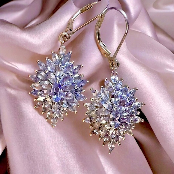 Lavender Tanzanite Sterling Silver Earrings - Picture 2 of 14